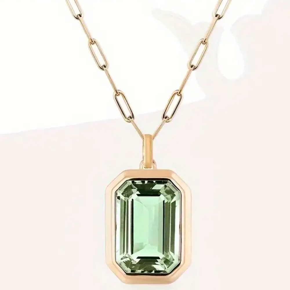 Goddess Green Gem Pendant Necklace